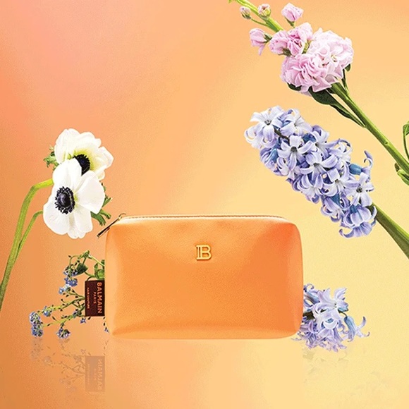 Balmain Paris Hair Couture Limited Edition Orange Cosmetic Bag NIB - Picture 9 of 9